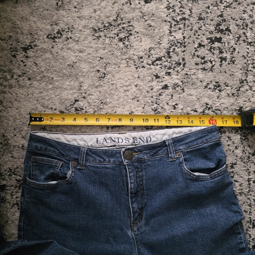Vintage Lands End Original Fit Boot Leg Jeans Blue Womens Size 10 Cotton Western - Picture 7 of 8